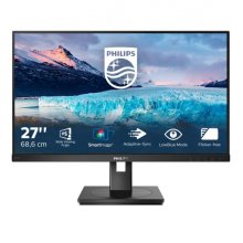 Philips S Line 272S1AE/00 Monitor 27" LED IPS FullHD 75Hz - Respuesta 4ms - Altavoces 4W - Regulable en Altura, Giratorio e Inclinable - HDMI, DVI, DisplayPort, VGA - VESA 100x100mm - Color Negro