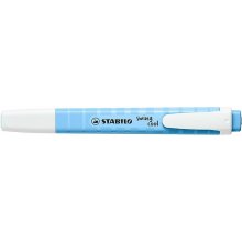 Stabilo Swing Cool Pastel Marcador Fluorescente - Cuerpo Plano - Punta Biselada - Trazo entre 1 y 4mm - Tinta con Base de Agua - Antisecado - Color Azul Ventoso (10 uds)
