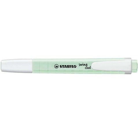 Stabilo Swing Cool Pastel Marcador Fluorescente - Cuerpo Plano - Punta Biselada - Trazo entre 1 y 4mm - Tinta con Base de Agua - Color Pizca de Menta (10 uds)