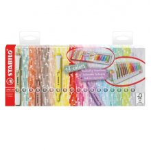 Stabilo Swing Cool Set de Mesa de 18 Marcadores Fluorescentes - Cuerpo Plano - Punta Biselada - Trazo entre 1 y 4mm - Tinta con Base de Agua - Antisecado - Colores Surtidos
