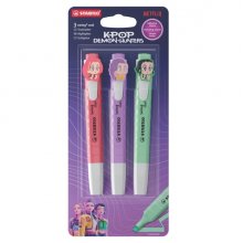 Stabilo Swing Cool K-Pop Demon Hunters Pack con 3 Marcadores - Cuerpo Plano - Punta Biselada - Trazo entre 1 y 4mm - Tinta con Base de Agua - Colores Surtidos