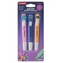 Stabilo Swing Cool K-Pop Demon Hunters Pack con 3 Marcadores - Cuerpo Plano - Punta Biselada - Trazo entre 1 y 4mm - Tinta con Base de Agua - - Colores Surtidos