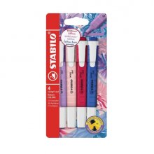 Stabilo Swing Cool Naturecolors Wildflower Pack con 4 Marcadores - Cuerpo Plano - Punta Biselada - Trazo entre 1 y 4mm - Tinta con Base de Agua - Antisecado - Colores Surtidos