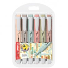 Stabilo Swing Cool Naturecolors Pack de 6 Marcadores Fluorescentes - Cuerpo Plano - Punta Biselada - Trazo entre 1 y 4mm - Tinta con Base de Agua - Antisecado - Colores Surtidos Stabilo Swing Cool Naturecolors Pack de 6 Marcadores Fluorescentes - Cuerpo Plano - Punta Biselada - Trazo entre 1 y 4mm - Tinta con Base de Agua - Antisecado - Colores Surtidos