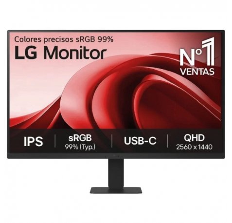LG 27U631A-B Monitor LED 27" IPS QHD 100Hz HDR - Respuesta 5ms - Ajustable de Inclinacion - HDMI, USB-C - VESA 100x100