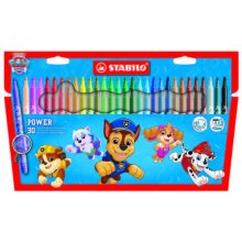 Stabilo Power Patrulla Canina Pack con 30 Rotuladores con DiseÃ±os de la Patrulla Canina - Punta Media de 2mm - Tinta Lavable - Capuchon Ventilado - Colores Surtidos