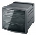 Esselte Intego Buc de 4 Cajones - 2 Medidas de Cajon - Deslizamiento Suave - Base con Goma Antideslizante - Color Gris
