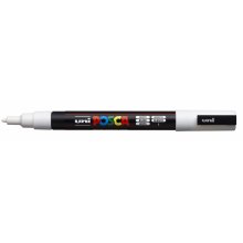 Posca PC-3M Marcador de Pintura - Punta de Poliester Conica 0.9-1.3mm - Tinta Base al Agua - Resistente a la Luz - Color Blanco (6 uds)