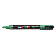 Posca PC-3M Marcador de Pintura - Punta de Poliester Conica 0.9-1.3mm - Tinta Base al Agua - Resistente a la Luz - Color Verde (6 uds)