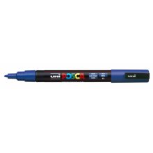 Posca PC-3M Marcador de Pintura - Punta Conica 0.9-1.3mm - Tinta Base al Agua - Resistente a la Luz - No Permanente - Color Azul (6 uds)