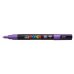 Posca PC-3M Marcador de Pintura - Punta Conica de 0.9-1.3mm - Tinta Base al Agua - Resistente a la Luz - Color Violeta (6 uds)