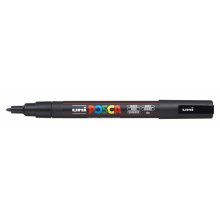 Posca PC-3M Marcador de Pintura - Punta de Poliester Conica 0.9-1.3mm - Tinta Base al Agua - Resistente a la Luz - Color Negro (6 uds)