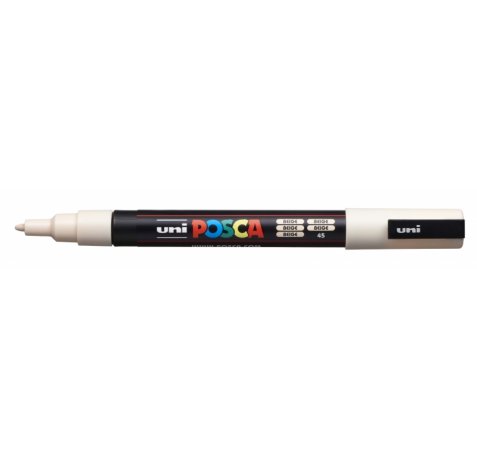 Posca PC-3M Marcador de Pintura - Punta de Poliester Conica 0.9-1.3mm - Tinta Base al Agua - Resistente a la Luz - No Permanente - Color Beige (6 uds)