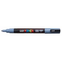 Posca PC-3M Marcador de Pintura Base al Agua - Punta Conica de Poliester 0.9-1.3mm - Linea Fina - Resistente a la Luz - Color Gris Pizarra (6 uds)