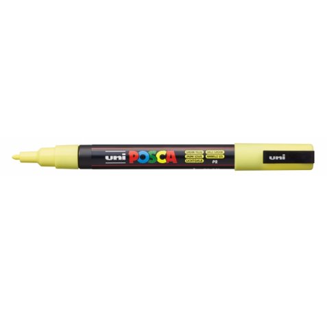 Posca PC-3M Marcador de Pintura - Punta Conica 0.9-1.3mm - Tinta Base al Agua - Resistente a la Luz - Color Amarillo Sol (6 uds)