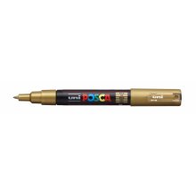 Posca PC-1M Marcador de Pintura - Punta de Poliester Conica 0.7mm - Tinta Base al Agua - Resistente a la Luz - Color Oro (6 uds)