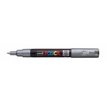 Posca PC-1M Marcador de Pintura - Punta de Poliester Conica 0.7mm - Tinta Base al Agua - Resistente a la Luz - Color Plata (6 uds)