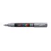 Posca PC-1M Marcador de Pintura - Punta de Poliester Conica 0.7mm - Tinta Base al Agua - Resistente a la Luz - Color Plata (6 uds)