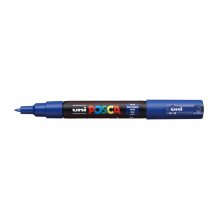 Posca PC-1M Marcador de Pintura - Punta de Poliester Conica 0.7mm - Tinta Base al Agua - Resistente a la Luz - Color Azul (6 uds)