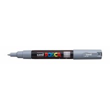 Posca PC-1M Marcador de Pintura - Punta Conica 0.7mm - Tinta Base al Agua - Resistente a la Luz - Color Gris (6 uds)