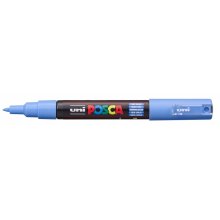 Posca PC-1M Marcador de Pintura - Punta Conica 0.7mm - Linea Fina - Tinta Base al Agua - No Permanente - Resistente a la Luz - Inodoro - Color Azul Cielo (6 uds)