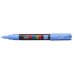 Posca PC-1M Marcador de Pintura - Punta Conica 0.7mm - Linea Fina - Tinta Base al Agua - No Permanente - Resistente a la Luz - Inodoro - Color Azul Cielo (6 uds)