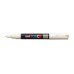 Posca PC-1M Marcador de Pintura - Punta de Poliester Conica 0.7mm - Tinta Base al Agua - No Permanente - Resistente a la Luz - Inodoro - Lavable - Color Marfil (6 uds)