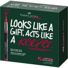Faber-Castell Multimark Acrylic Brush Caja con 48 Rotuladores Acrilicos Punta Pincel - Trazo de 1 a 6mm - Tinta Acrilica a Base de Agua - Colores Surtidos