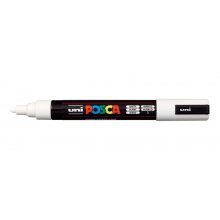 Posca PC-5M Marcador de Pintura - Punta de Bala 1.8-2.5mm - Tinta Base al Agua - Resistente a la Luz - Color Blanco (6 uds)