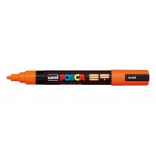 Posca PC-5M Marcador de Pintura - Punta de Poliester 1.8-2.5mm - Tinta Base al Agua - Resistente a la Luz - Color Naranja (6 uds)