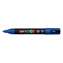 Posca PC-5M Marcador de Pintura - Punta de Poliester 1.8-2.5mm - Tinta Base al Agua - Resistente a la Luz - No Permanente - Color Azul (6 uds)