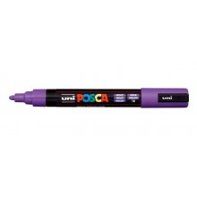 Posca PC-5M Marcador de Pintura - Punta de Bala 1.8-2.5mm - Tinta Base al Agua - Resistente a la Luz - No Permanente - Color Violeta (6 uds)
