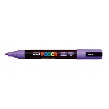 Posca PC-5M Marcador de Pintura - Punta de Poliester 1.8-2.5mm - Tinta Base al Agua - Resistente a la Luz - No Permanente - Color Lila (6 uds)