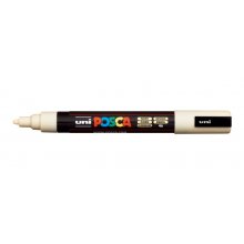 Posca PC-5M Marcador de Pintura - Punta de Poliester 1.8-2.5mm - Tinta Base al Agua - Resistente a la Luz - No Permanente - Color Marfil (6 uds)