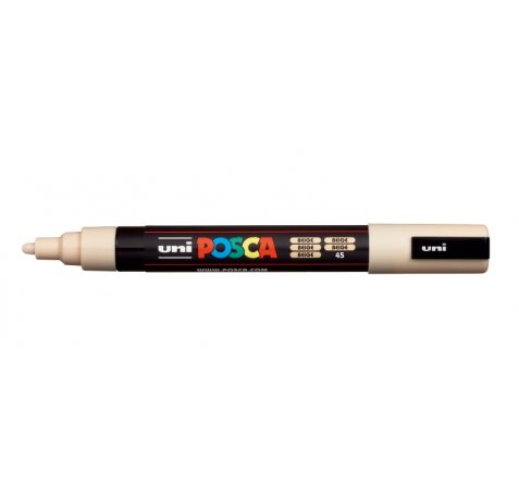 Posca PC-5M Marcador de Pintura - Punta de Poliester 1.8-2.5mm - Tinta Base al Agua - Resistente a la Luz - Color Beige (6 uds)