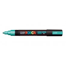 Posca PC-5M Marcador de Pintura - Punta de Poliester 1.8-2.5mm - Tinta Base al Agua - Resistente a la Luz - No Permanente - Color Verde Metálico (6 uds)
