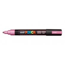 Posca PC-5M Marcador de Pintura - Punta de Poliester 1.8-2.5mm - Tinta Base al Agua - Resistente a la Luz - Color Rosa Metálico (6 uds)