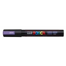 Posca PC-5M Marcador de Pintura - Punta de Bala 1.8-2.5mm - Tinta Base al Agua - Resistente a la Luz - No Permanente - Ideal para Carteleria y Decoracion - Color Violeta Metálico (6 uds)