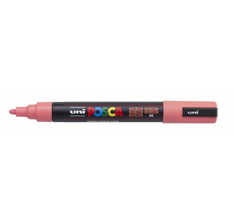 Posca PC-5M Marcador de Pintura - Base al Agua - Punta de Bala 1.8-2.5mm - Resistente a la Luz - Color Rosa Coral (6 uds)