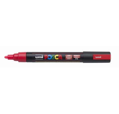 Posca PC-5M Marcador de Pintura - Punta de Bala 1.8-2.5mm - Base al Agua - Resistente a la Luz - No Permanente - Color Rojo (6 uds)