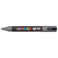 Posca PC-5M Marcador de Pintura - Punta de Bala 1.8-2.5mm - Tinta Base al Agua - Resistente a la Luz - Color Gris Profundo (6 uds)