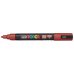 Posca PC-5M Marcador de Pintura - Punta de Bala 1.8-2.5mm - Tinta Base al Agua - Resistente a la Luz - No Permanente - Color Rojo Rubí (6 uds)