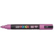 Posca PC-5M Marcador de Pintura Base al Agua - Punta de Bala 1.8-2.5mm - Ancho de Trazo 1.8-2.5mm - No Permanente - Resistente a la Luz - Inodoro - Color Frambuesa (6 uds)