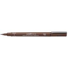 Uni-ball PINBR-200(S) Rotulador Calibrado - Punta Poliacetal Brush - Tinta Pigmentada Resistente al Agua y Luz - Color Sepia (12 uds)