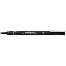 Uni-ball PINCS3-200 Rotulador Calibrado - Punta Poliacetal - Trazo Chisel - Tinta Pigmentada Resistente al Agua y Luz - Color Negro (12 uds)