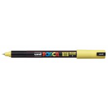 Posca PC-1MR Marcador de Pintura - Punta Roller de Fibra 0.7mm - Linea Extrafina - Tinta Pigmentada Base al Agua - Resistente a la Luz - No Permanente - Ideal para Carteleria y Decoracion - Color Amarillo (6 uds)