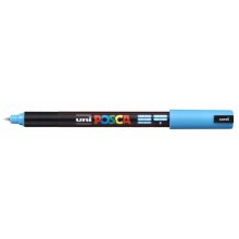 Posca PC-1MR Marcador de Pintura - Punta Roller de Fibra 0.7mm - Linea Extrafina - Tinta Pigmentada Base al Agua - Resistente a la Luz - Color Azul Claro (6 uds)