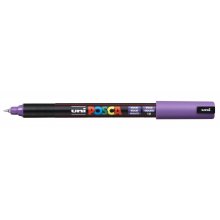 Posca PC-1MR Marcador de Pintura - Punta Roller 0.7mm - Tinta Base al Agua - No Permanente - Resistente a la Luz - Ideal para Carteleria y Decoracion - Color Violeta (6 uds)