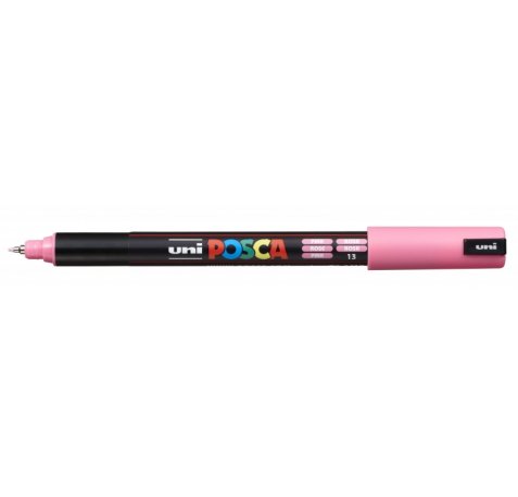 Posca PC-1MR Marcador de Pintura - Punta Roller de Fibra 0.7mm - Tinta Base al Agua - No Permanente - Resistente a la Luz - Color Rosa (6 uds)