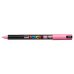 Posca PC-1MR Marcador de Pintura - Punta Roller de Fibra 0.7mm - Tinta Base al Agua - No Permanente - Resistente a la Luz - Color Rosa (6 uds)